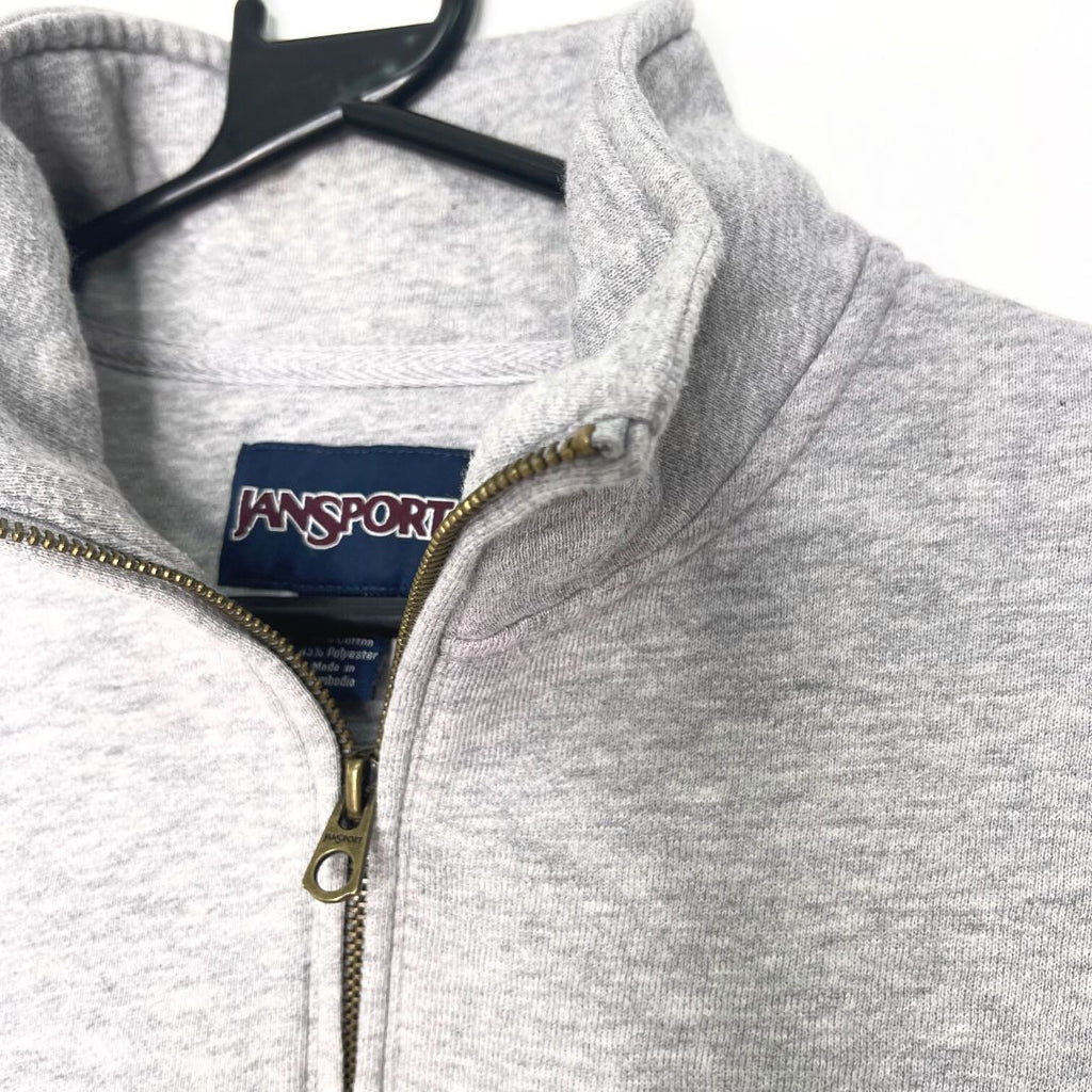 Jansport Grey 1/4 Zip Sweatshirt - VintageVera