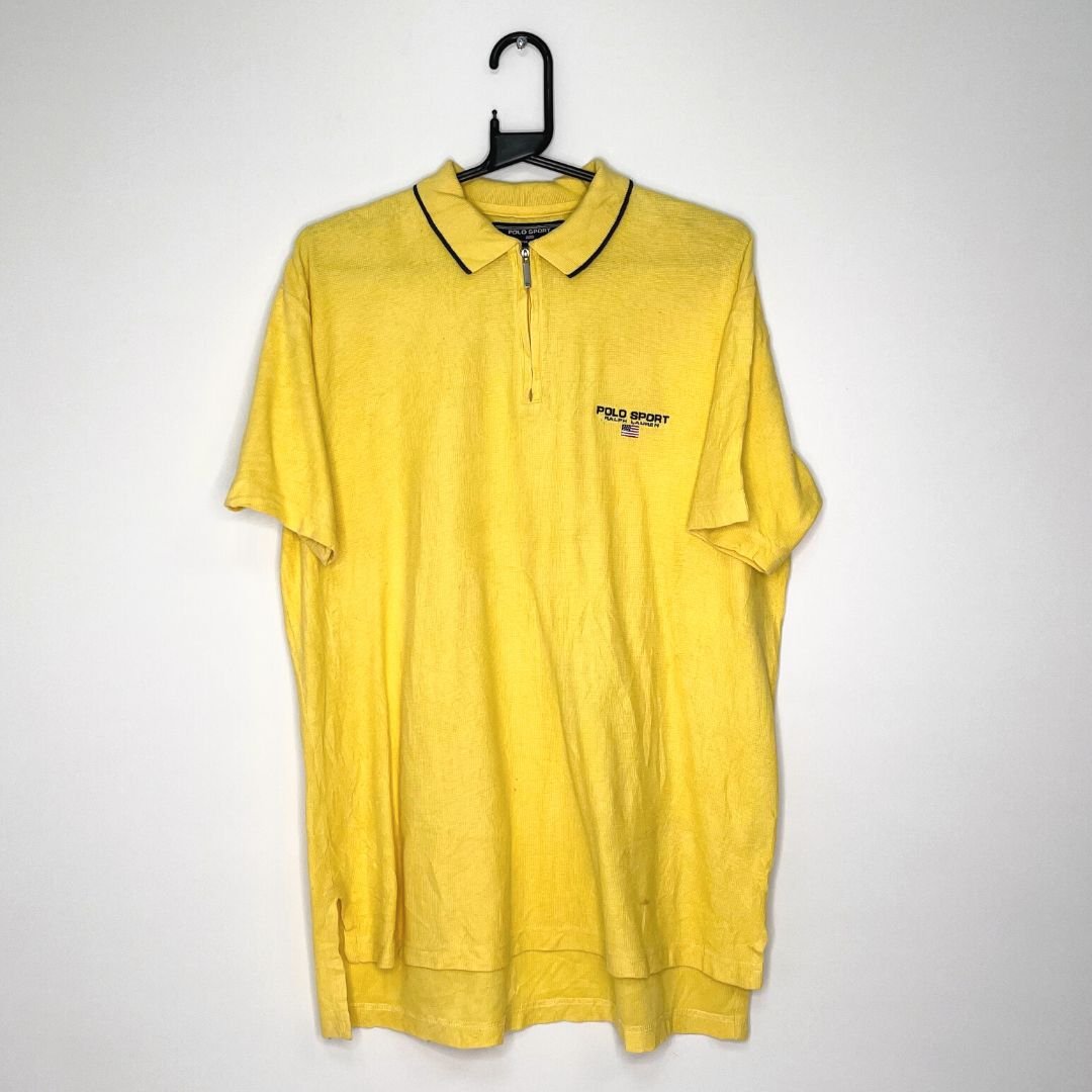 Polo Sport Ralph Lauren Yellow Zip Polo Shirt VintageVera